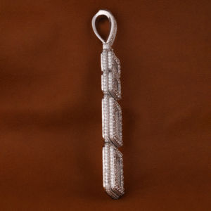 จี้เพชรมอยส์ซอไนต์925เงินสเตอริ่งจี้วิบวับฮิปฮอปออกแบบเรขาคณิตของขวัญสำหรับผู้ชาย - Product Image 3