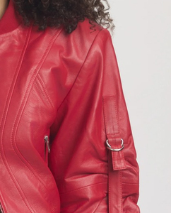 Chaqueta de cuero para mujer de nuevo estilo Chaquetas de cuero de moda para mujer de mejor llegada para ropa de invierno Chaquetas de cuero de manga larga - Product Image 4