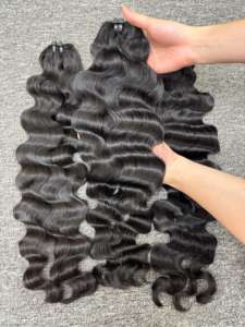 Venta al por mayor de pelo 100% sin procesar de un donante vietnamita camboyano profundo ondulado doble dibujado vendedores de pelo - Product Image 3