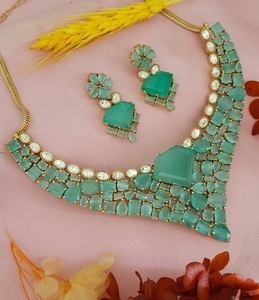 Hermoso aspecto Excelente calidad Piedras de lujo Look Collar Conjunto con pendientes para boda Compromiso Fiesta Desgaste para mujeres - Product Image 3