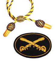 Écussons en cordon pour chapeaux, reproduction américaine de haute qualité, style confédéré, 100% fil de bullion, or et noir