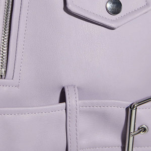 Chaqueta de cuero elegante para mujer superventas, chaqueta de cuero de alta calidad de señora para exteriores con relleno de algodón, suministro al por mayor - Product Image 5
