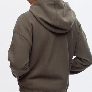 Sudadera con capucha personalizada con cremallera, 100% algodón, sudaderas con capucha para hombre, sudaderas de felpa con cremallera completa. - Product Image 4