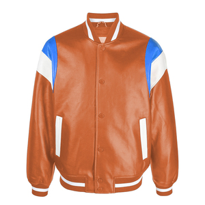 La mejor chaqueta universitaria para hombre de Material High Street Style Logotipo personalizado en el cuello del soporte delantero Precio de etiqueta privada - Product Image 3