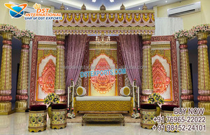 อุปกรณ์ตกแต่งเวทีงานแต่งงานแบบอินเดียใต้ อุปกรณ์ตกแต่งเวทีงานแต่งงานแบบดั้งเดิม อุปกรณ์ตกแต่งจากไฟเบอร์ อุปกรณ์ตกแต่งจากไฟเบอร์กลาสสำหรับงานแต่งงานแบบอินเดีย - Product Image 6