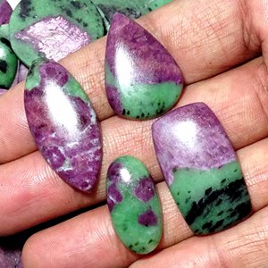 Cabujón de zoisita de rubí Natural ovalado, piedra preciosa suelta, cabujón de zoisita de rubí Natural, piedra preciosa ovalada, piedra preciosa suelta de zoisita - Product Image 2