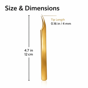 Gold Curved <b>Lash</b> Tweezers Stainless Steel Eyelash Extension Isolation Tool Precision Tip Professional OEM - Product Image 5