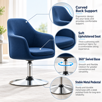 Tabouret de bar moderne en tissu pivotant avec siège rembourré confortable pour café, restaurant, îlot de cuisine