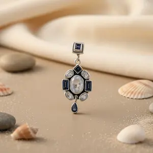 Collar con Colgante de Circonita y Diamantes con Baño de Rodio para Mujer - Moderno e Ideal para Regalo - Product Image 1