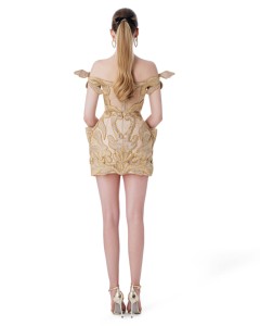 Robe SCULPTED RADIANCE _ robe de soirée de luxe haute couture de la marque locale vietnamienne - Product Image 4