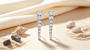 Pendientes de Diamantes Redondos Art Palace, Chapados en Rodio, Joyería Clásica para Bodas de Mujer - Product Image 3