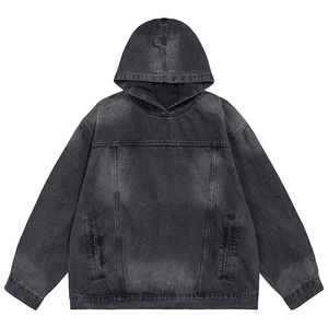 Sudadera con capucha lavada con ácido pesado personalizada al por mayor, ajuste con hombros caídos - Product Image 1