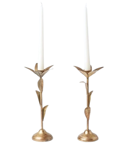 Portavelas de Metal fundido con acabado dorado de estilo moderno hecho a mano, diseño Simple, soporte decorativo para velas de Navidad para el hogar - Product Image 1