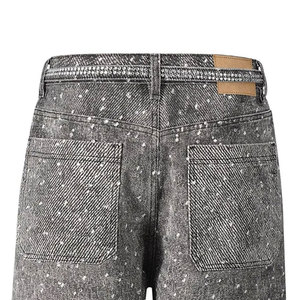 Shorts en jean de qualité supérieure, taille mi-haute, lavage clair, coupe droite confortable, légers, pour un style décontracté - Product Image 5