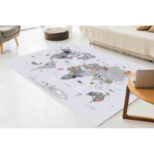 Alfombra Infantil con Mapa del Mundo: Decoración Educativa para Cuarto de Niños, Alfombra Antideslizante, Alfombra de Chenilla - Product Image 3