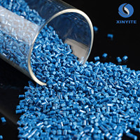 Granulés de PC FR V0 de couleur bleue, ignifuge, PC GF10 V0, matière plastique pour injection