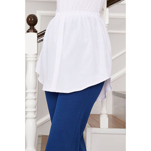 Camisola Blanca con Cintura Elástica y Detalle de Botones, Camiseta Interior Cómoda - Product Image 6