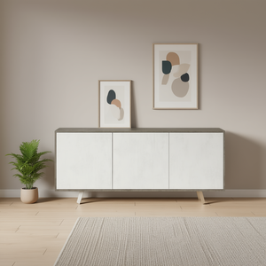 Mueble KIT PUSH and GO 7073k de óxido blanco y cemento (175 cm) para estanterías de pared y exhibición Sarmog - Product Image 3