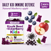 Fabricant de bonbons immunitaires pour enfants en gros, aux myrtilles et aux pommes naturelles, 60 pièces