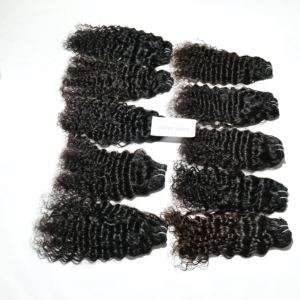 100% extensions de cheveux Remy vierges du temple indien non traitées cuticule alignée eau vagues profondes Styles 100% faisceaux de cheveux humains - Product Image 5