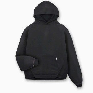 Sudadera con capucha lavada con ácido de lana de algodón de gran tamaño para hombre Sudadera con capucha personalizada lisa con hombros caídos con patrón estampado - Product Image 1