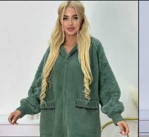 Nouveau hiver femmes fausse fourrure imprimé léopard lapin col tailleur chaud épais x-long manteau à manches longues Hipster veste Feminino - Product Image 2