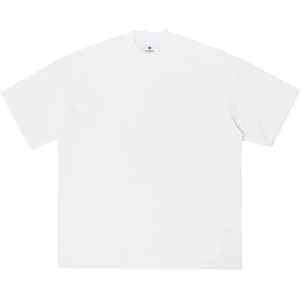 เสื้อคอตตอนผู้ชายเปิดไหล่ปล่อย2025สีดำเสื้อยืดผ้าฝ้ายออร์แกนิกสีล้วนแบบถักโอเวอร์ไซส์ - Product Image 1