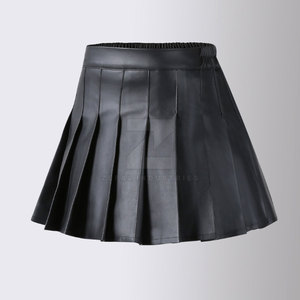 Jupe en cuir pour femme de haute qualité, personnalisée, respirante, écologique, longueur genou, style décontracté, toutes saisons, vente en gros - Product Image 2