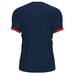 Vente en gros de t-shirts à manches courtes pour hommes motif personnalisé 100% coton biologique/polyester velours côtelé rouge sérigraphié design blanc vierge - Product Image 3