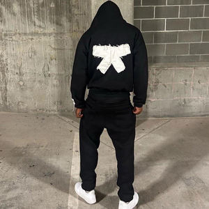 Custom Logo <b>Mens</b> <b>Hoodies</b> Set <b>Work</b> Out Casual Sport Wear Heavy No Strings <b>Hoodies</b> Sweatshirt Sweatpants Adult Tracker Suit - Product Image 5