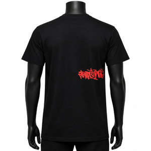 เสื้อยืดโอเวอร์ไซส์ลายกราฟิกสำหรับผู้ชาย เสื้อผ้าสตรีทแวร์ฮิปฮอปผ้าฝ้าย เสื้อยืดแฟชั่นลำลองสีดำ - Product Image 2