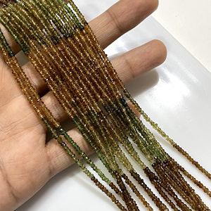 Prix usine Multi Tourmaline facettes Rondelle forme perles d'essence naturelle pour la fabrication de bijoux - Product Image 1
