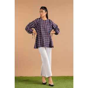 Tunique en fil teint pour femmes KJ-43024-A, pull confortable et élégant - Product Image 3