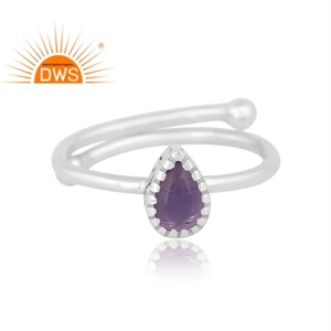 สินค้ามาใหม่แหวนอัญมณีไอโอไลต์ธรรมชาติสีเงิน925สำหรับผู้หญิงเครื่องประดับดีไซน์ตามสั่งของขวัญสำหรับผู้หญิง - Product Image 3