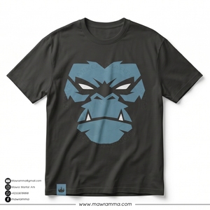Camiseta Negra de Manga Corta para Hombre, de Alta Calidad, Talla Grande, con Estampado de Gorila Azul, Cuello Redondo, Informal, de Algodón Jersey - Product Image 3