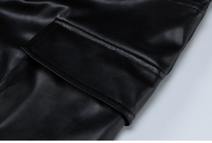 Pantalones de Mujer Ajustados de Piel Sintética Brillante, Elásticos, Impermeables, Cortavientos, con Bolsillos, Cintura Alta, para Invierno - Product Image 6