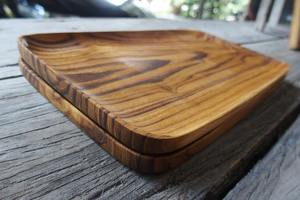 Vaisselle décorative rectangulaire en bois massif véritable naturel, plateau de service à fruits, plateau de service à café, plateau de service à café - Product Image 3