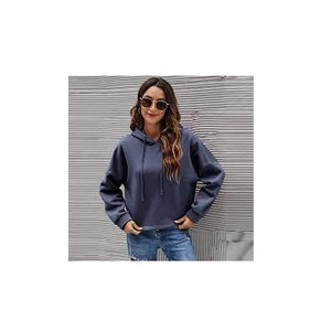 Deep <b>Blue</b> <b>Hoodie</b> <b>For</b> Girls Picnic Hoods and Loose Fit Type 100% Comfortable Genuine Quality <b>Hoodie</b> at Good Deals - Product Image 2