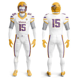 Conjunto de uniformes de fútbol americano personalizado de primera calidad Transpirable Ajuste flexible Suministro directo de fábrica para jóvenes adultos Club y escuela - Product Image 4