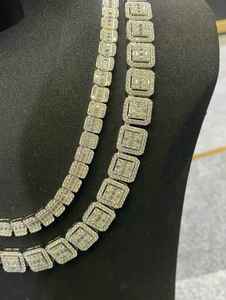 925เงินสเตอร์ลิงโซ่สไตล์คิวบาตัดจากบาแกตประกายเพชรโมอิสซาไนท์สุดงดงามเครื่องประดับสร้อยคอแบบฮิปฮอป - Product Image 3