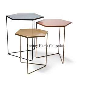 Mesa de centro elegante de diseñador con forma de tambor con acabado antiguo de latón hecho a mano para sala de estar y dormitorio de Hotel suministros decorativos - Product Image 4
