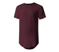 Toptan özel Logo uzun boy tişört boy kavisli Hem genişletilmiş uzunluk Streetwear