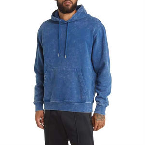 Nouvel Arrivage – Sweat à Capuche Tricoté Imperméable Effet Délavé pour Homme, 100% Coton, Style Vintage, Grammage Lourd, Doublé et Brodé - Product Image 1