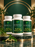 Kapsul Daun Moringa Label Pribadi OEM Suplemen Herbal Alami Formula Khusus Kapsul Moringa