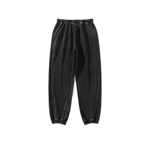 Pantalon de survêtement décontracté pour homme, style urbain, en molleton de coton biologique, coupe droite, confortable, respirant, taille mi-haute, logo personnalisé - Product Image 2