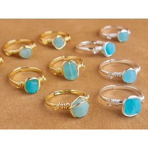 Trendy Fashion <b>Rings</b> Gold and Silver Plated with Blue Stone Accents for Resale Inventory - Product Image 3