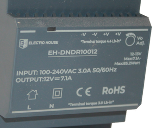 แหล่งจ่ายไฟ 12V 7.1A 82W แบบติดตั้งบนราง DIN แหล่งจ่ายไฟแบบสวิตชิ่ง 12V DC สำหรับไฟ LED  แปลงไฟ AC เป็น DC สำหรับไฟ LED Strip - Product Image 4