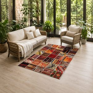 <b>RUGS</b> DEPOT LXDP-0569 Wholesale Red Burgundy Vintage Patchwork Digital Printed Machine Washable Chenille Area <b>Rug</b> <b>Non</b> <b>Slip</b> - Product Image 6