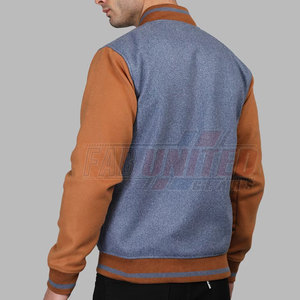 Veste d'hiver universitaire classique pour homme Fermeture à bouton-pression élégante Poignets à col côtelé Col montant Design Logo avant Placement - Product Image 4