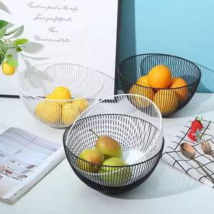 Panier de rangement pour fruits en métal rond, écologique, durable, décoration créative pour la maison et le salon - Product Image 1